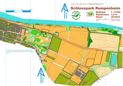 Sprint-OL-Karte Schloßpark Rumpenheim, Offenbach, Rhein-Main-Gebiet